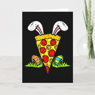 Tarjeta Rebanada de pizza de Pascua orejas de conejo diver
