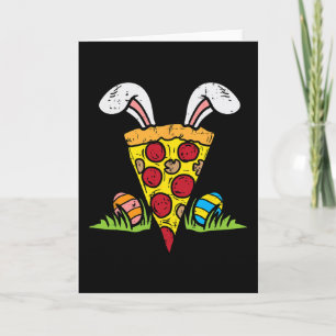 Tarjeta Rebanada de pizza de Pascua orejas de conejo diver