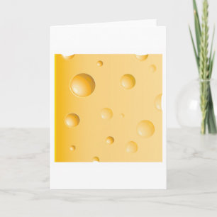 Tarjeta Rebanada de queso suizo amarillo Gruyere