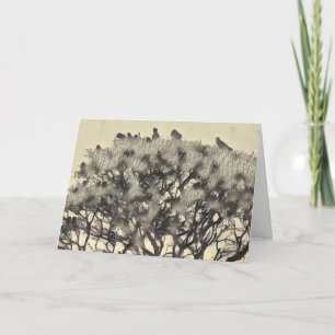 Tarjeta Rebaño de aves en un árbol