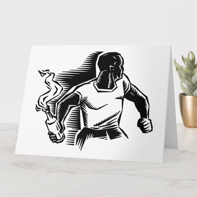 Tarjeta Rebelde, cóctel molotov, disturbios, estilo comuni (Planta pequeña)