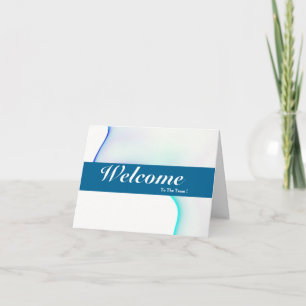 Tarjeta Recepción a la insignia azul mínima blanca del