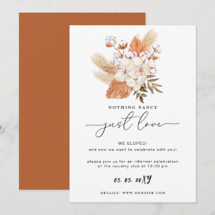 Tarjeta Recepción de Boda de Terracota Rustica Pampas