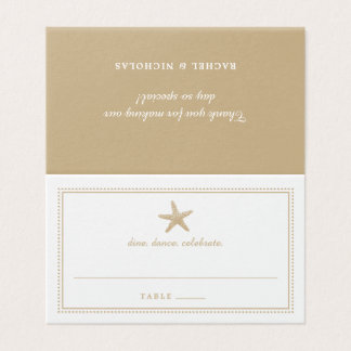 Tarjeta Recepción de Boda Starfish Graceful Gold Sand