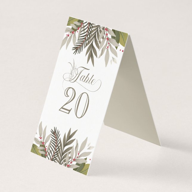 Tarjeta Recepción de bodas con botánicos apagados (Reverso)