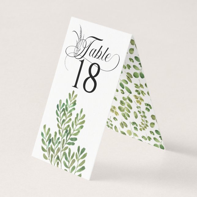 Tarjeta Recepción de bodas de follaje simple (Reverso)
