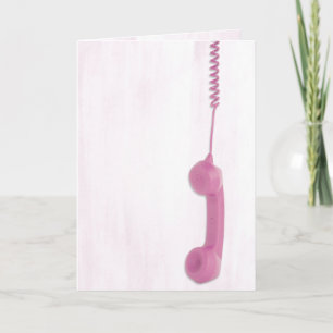 Tarjeta receptora de teléfono rosa de dangling