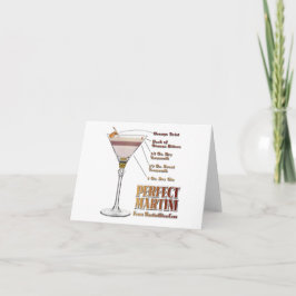 Tarjeta Receta de Cóctel Perfecto de Martini Arte