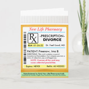 Tarjeta Receta de RX para divorcio