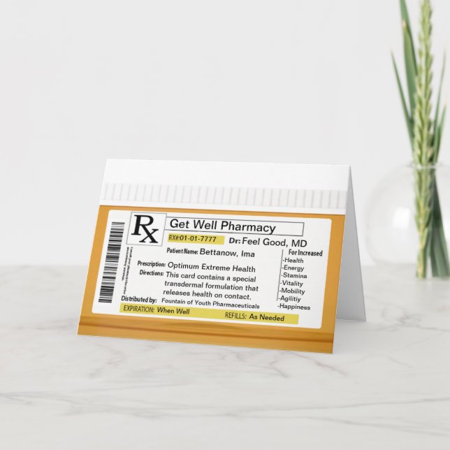 Tarjeta Receta de RX para la salud (Anverso)