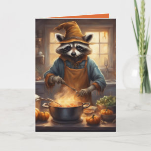 Tarjeta Receta divertida de Halloween del mapache Riley Ha