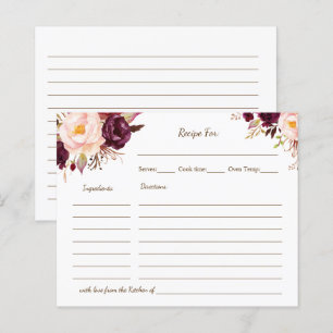 Tarjeta Receta Marsala Flores Ducha Bridal
