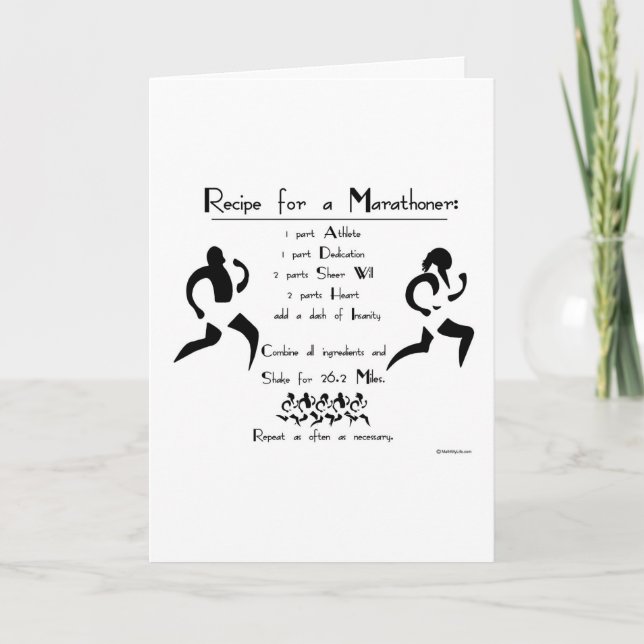 Tarjeta Receta para felicitaciones a maratonistas (Anverso)