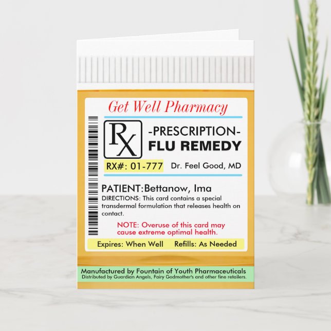 Tarjeta Receta RX para la gripe (Anverso)