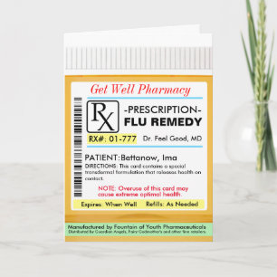 Tarjeta Receta RX para la gripe
