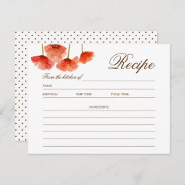 Tarjeta recetada para duchas nupciales con flores 