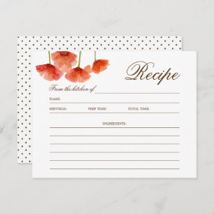 Tarjeta recetada para duchas nupciales con flores