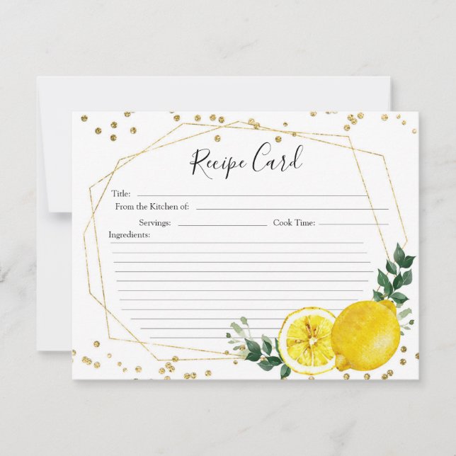 Tarjeta recetada principal de limón (Anverso)
