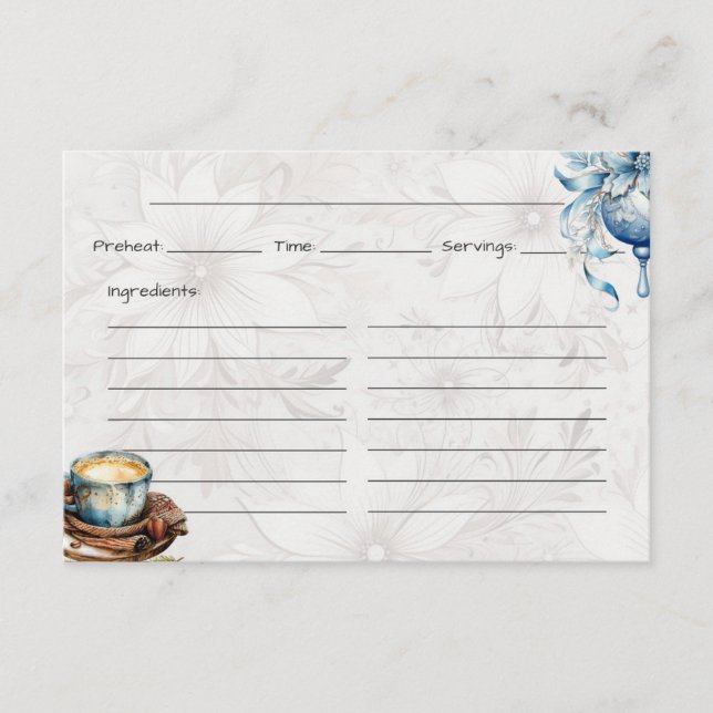 Tarjeta recetaria básica matutina para navidades (Anverso)