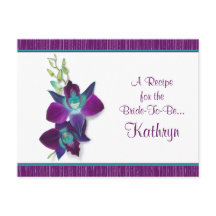 Tarjeta recetaria Blue Bom Dendrobium Orchid