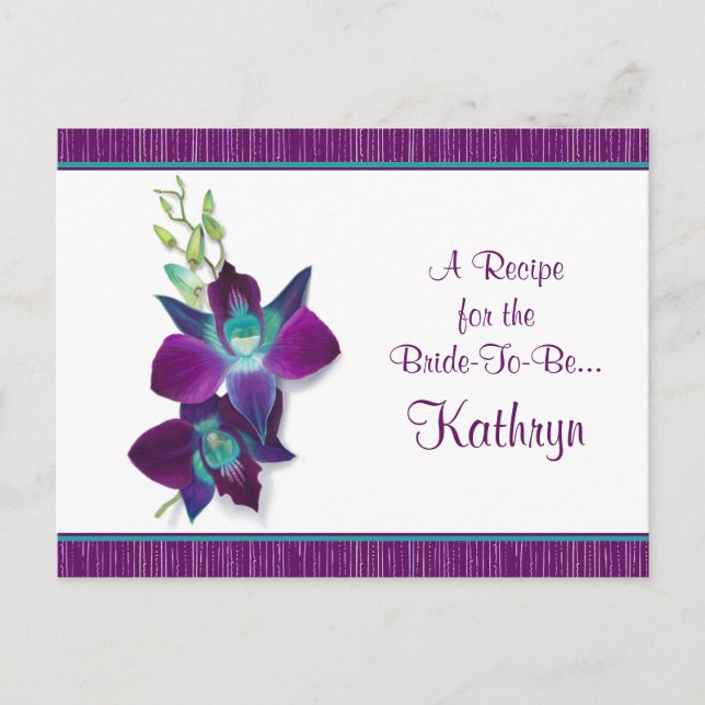 Tarjeta recetaria Blue Bom Dendrobium Orchid (Anverso)
