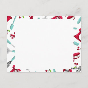 Tarjeta recetaria de gadget Aqua and Red Kitchen s