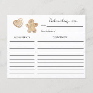 Tarjeta recetaria de Holiday Cookie Exchange