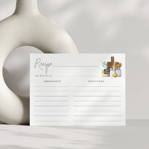 Tarjeta recetaria de suministros de cocina de colo