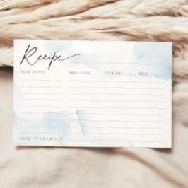 Tarjeta recetaria para la ducha nupcial azul en Nu