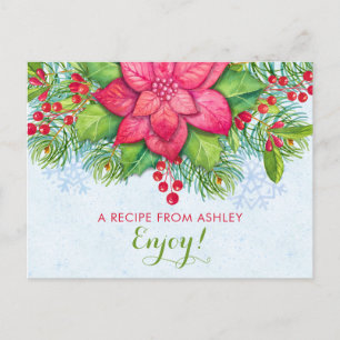 Tarjeta recetaria para Navidades de Poinsettia Hol