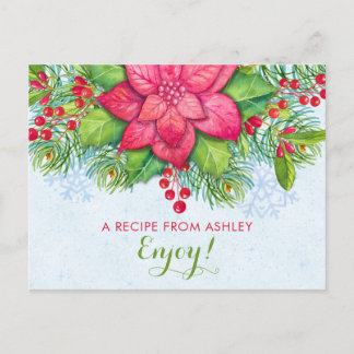 Tarjeta recetaria para Navidades de Poinsettia Hol