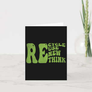 Tarjeta Recicla Reutiliza Renueva Repensa Retro Groovy Día