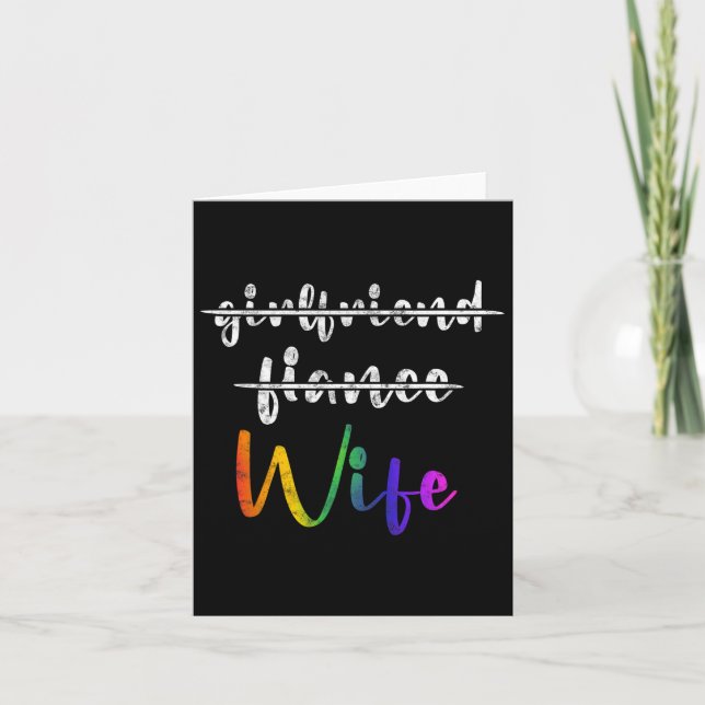Tarjeta Recién Casada Lgbt Wedding Party Lesbiana Esposa T (Anverso)