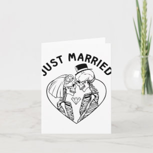 Tarjeta Recién Casados Novia Novio Pareja Esqueleto Hallow