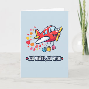 Tarjeta Recién casados recién volando avión regalo de boda