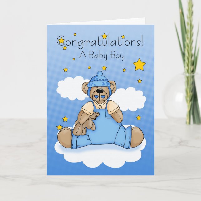 Tarjeta Recién nacido Boy Felicitaciones (Anverso)
