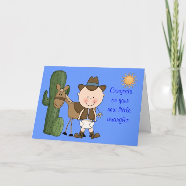 Tarjeta Recién nacido Boy y Pony Felicitaciones - Occident (Anverso)