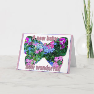Tarjeta Recién nacido de flores mixtas felicitaciones tarj