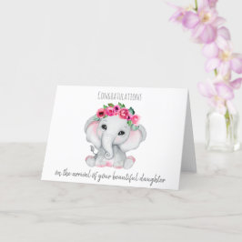 Tarjeta Recién nacido Ellie en rosa