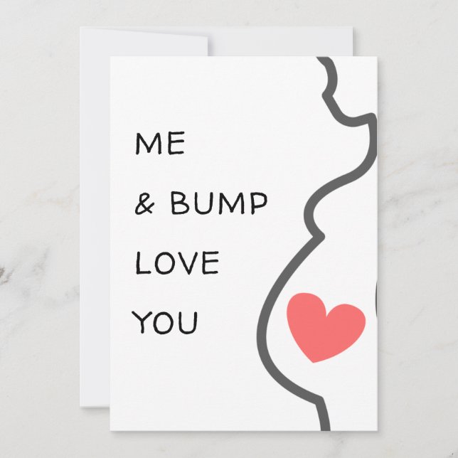 Tarjeta Recién nacido/embarazo Yo y Bump te amo lindo (Anverso)