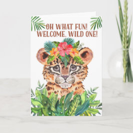 Tarjeta Recién nacido Felicitaciones Baby Cheetah Jungle T