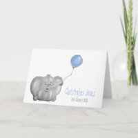 Recién nacido niño globo azul elefante personaliza