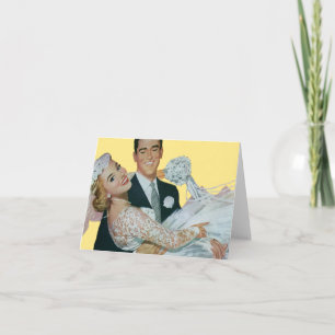 Tarjeta Recienes casados de la boda del vintage, novia