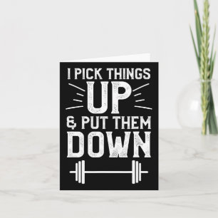 Tarjeta Recogo Las Cosas Y Las Pongo En Pesas De Fitness.