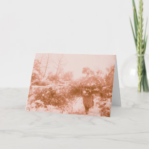 Tarjeta Recolector de madera de la mujer