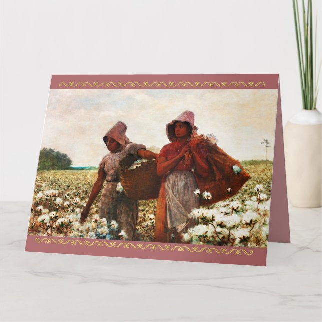 Tarjeta Recolectores de algodón de Winslow Homer (Anverso)
