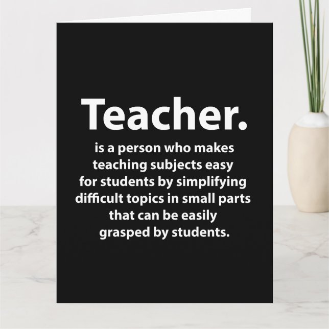 Tarjeta Reconocimiento a los Maestros en Blanco y Negro (Anverso)