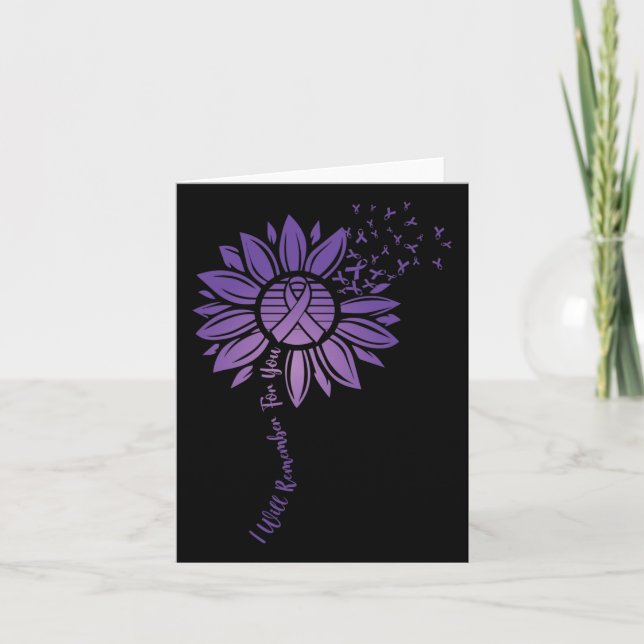 Tarjeta Recordaré por ti Morado Girasol Alzheimerhe (Anverso)