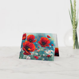 Tarjeta Recordatorio de la amapola - Siempre Agradecido