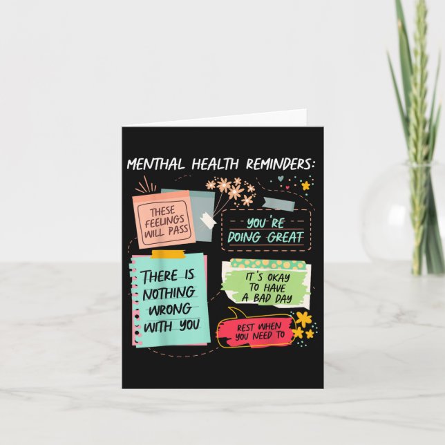 Tarjeta Recordatorio de salud mental Inspirador (Anverso)